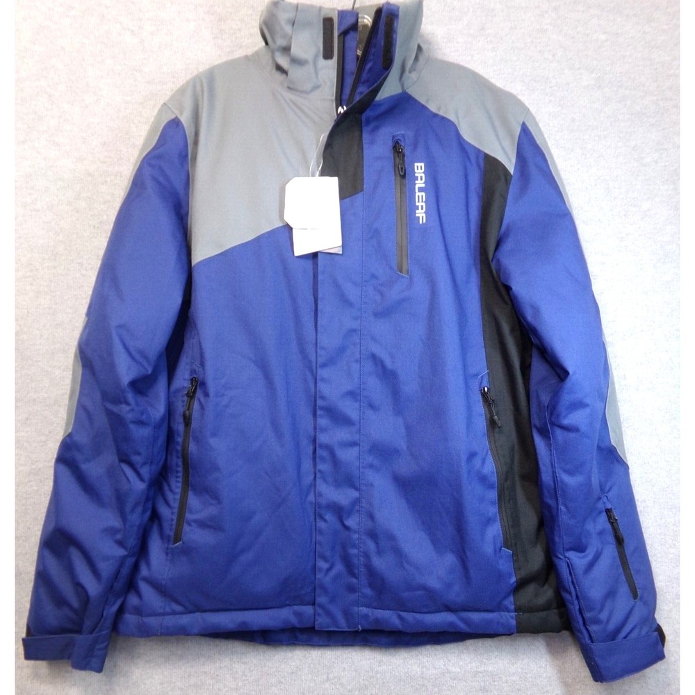 Baleaf Outwear Jacket Mens Blue Gray Size M Thermal‎ Reflectivity Hooded NWT